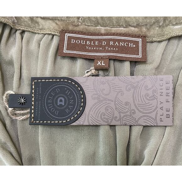 Double D Ranch Velvet Blessing Dress NWT XL Conchos Studs Greystone Sage Green - Picture 13 of 15